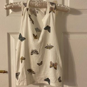 Gilly Hicks Cropped Butterfly Tank Size XS